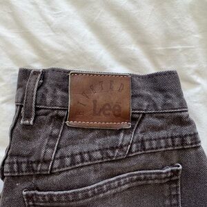 Vintage Lee High-Rise Straight Leg Jeans | Washed Charcoal Gray